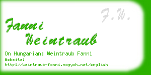 fanni weintraub business card